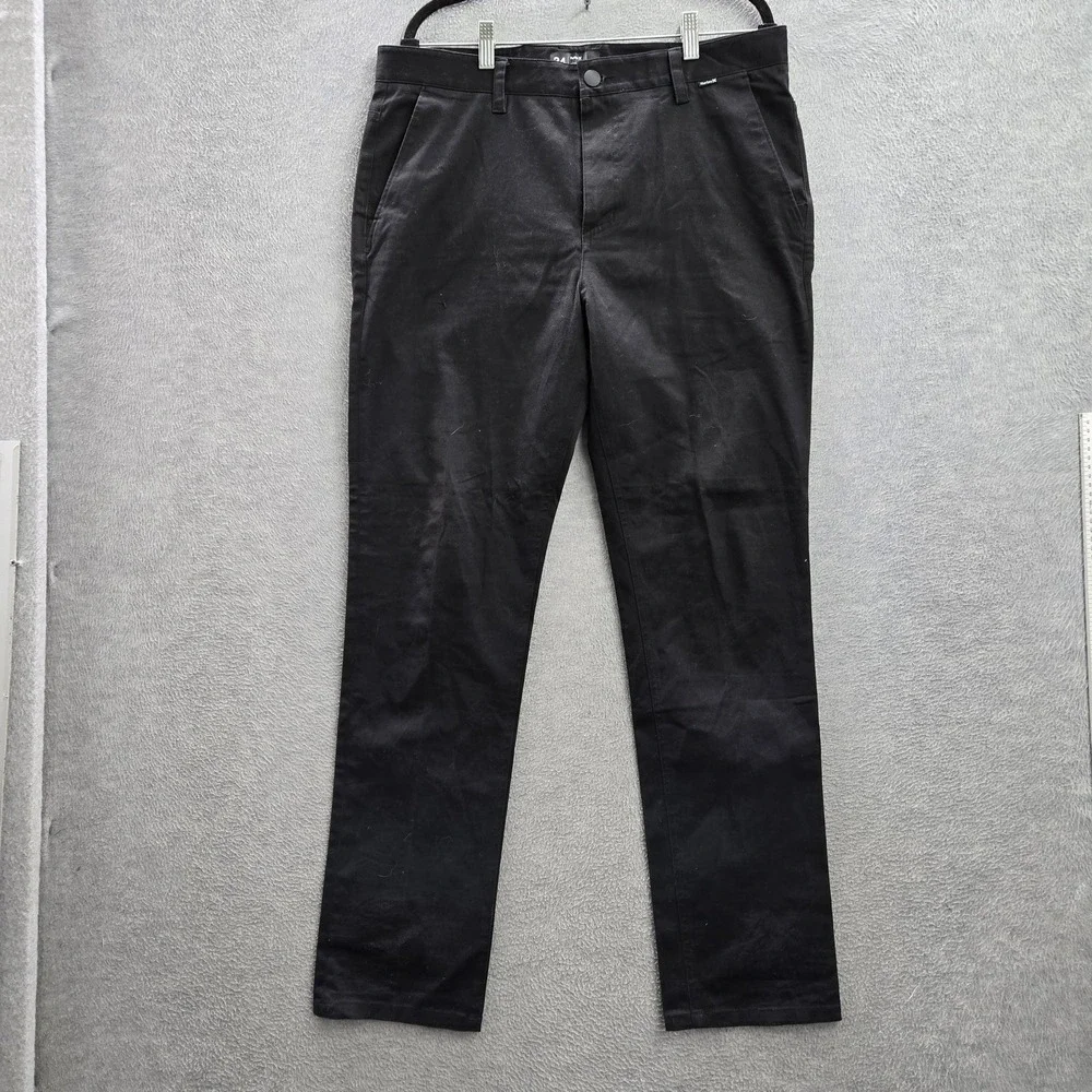 Hurley Men Pants 34 Black Chino BV1696 Casual Button 31